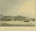 Antique print showing boats